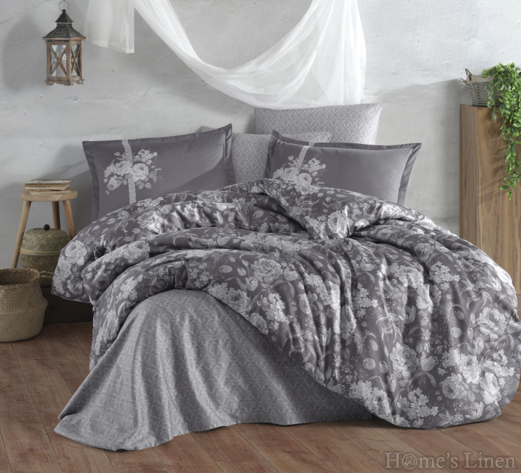 Спален комплект памучен сатен, 100% памук "Monica" V2 grey