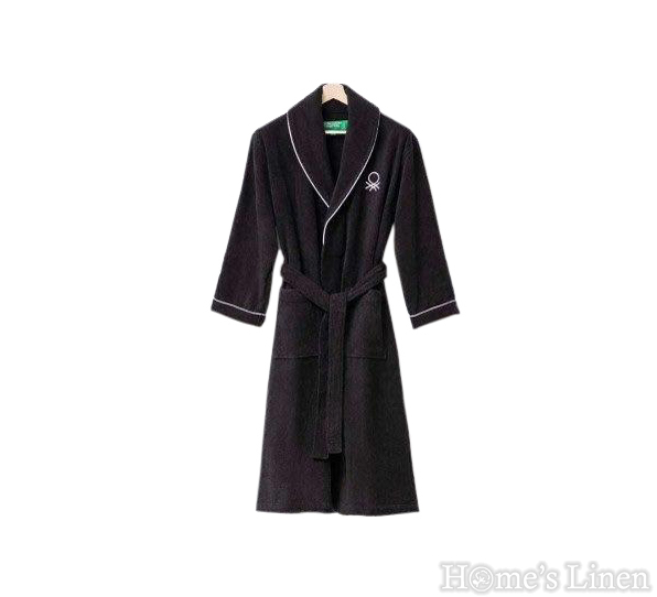 Bathrobe with collar and contrasting edges 100% cotton "Benetton", Benetton Casa