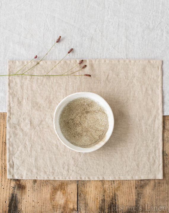 Copy of Copy of Copy of Linen Napkin with contrasting edging from French natural linen, vintage style "Alaska"