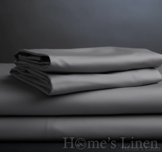 Долен чaршаф с ластик за кръгла спалня памучен сатен, 100% памук 300 нишки Premium Collection - различни цветове