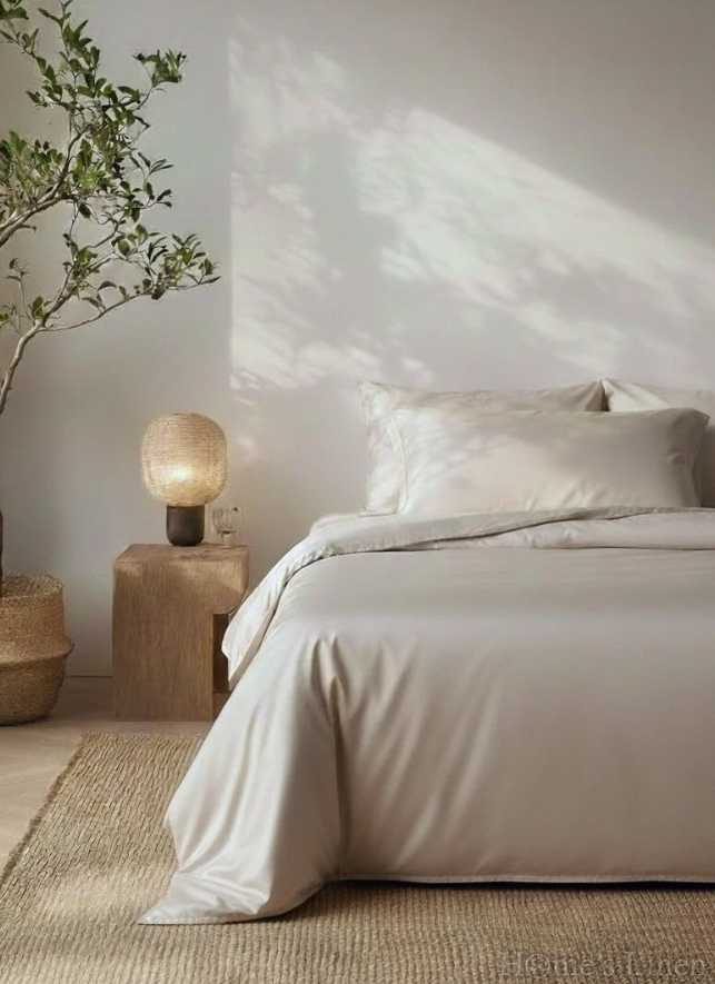 Copy of Copy of Copy of Copy of Copy of Copy of Copy of Copy of Copy of Premium Bed Linen Set Cotton Sateen, 100% Cotton 300TC, "Plain" Ivory, Premium Collection