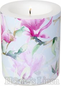 Decorative Candles  "Magnolia Poesie light blue", IHR