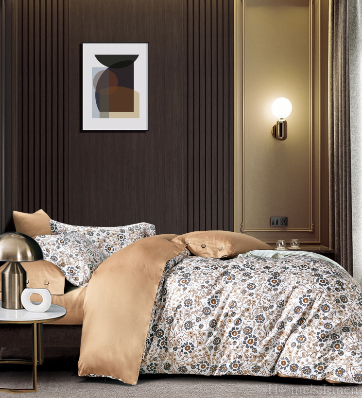Луксозен спален комплект памучен сатен, 100% памук 300 нишки "Gardenia", Premium Collection