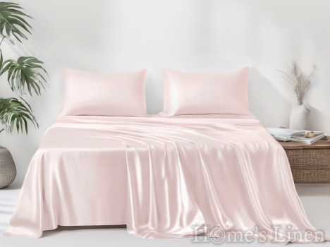 Премиум спален комплект 100% естествена коприна от копринени буби Royal Silk Mulberry Collection 22 Momme 6A Grade, Light Pink Премиум спален комплект 100% естествена коприна от копринени буби Royal Silk Mulberry Collection 22 Momme 6A Grade, Light Pink