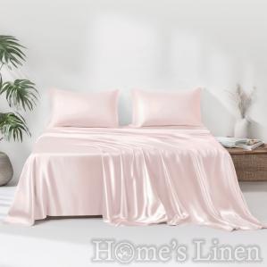 Премиум спален комплект 100% естествена коприна от копринени буби Royal Silk Mulberry Collection 22 Momme 6A Grade, Light Pink