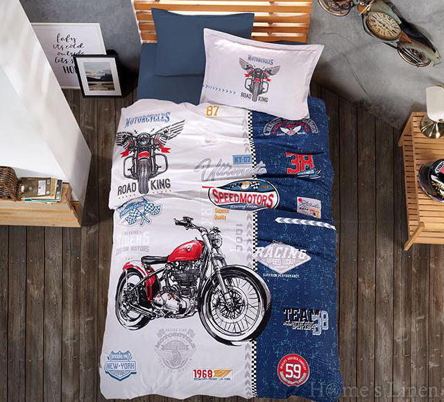 Kid's Bed Linen Set 3 parts 100% cotton  "Road King"