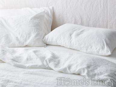 Pillowcase 100% Natural Len "Lace White", Natural Linens Collection