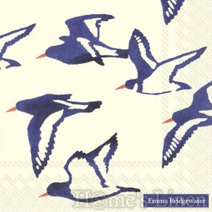 Дизайнерски салфетки с морски мотиви и чайки 20бр "Oyster Catchers Cream", IHR