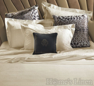 Премиум спален комплект памучен сатен жакард, 100% памук "Logo" Roberto Cavalli