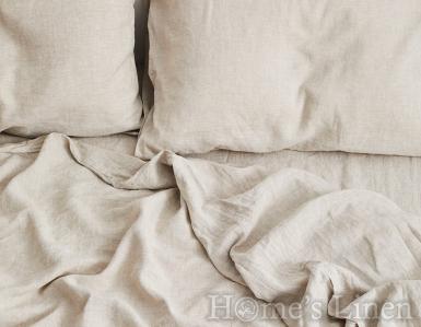 Долен постелъчен чаршаф 100% Френски пран лен 165гр/кв.м. "Овес беж", Natural Linens Collection