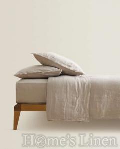 Долен чаршаф с ластик 100% Френски лен 165гр/кв.м. "Овес беж", Natural Linens Collection