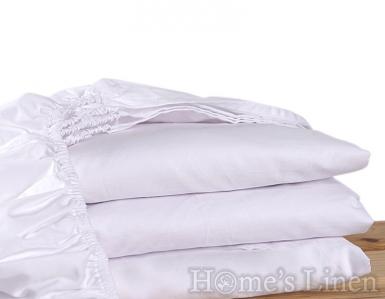 Долен чаршаф с ластик 100% памук перкал бяло