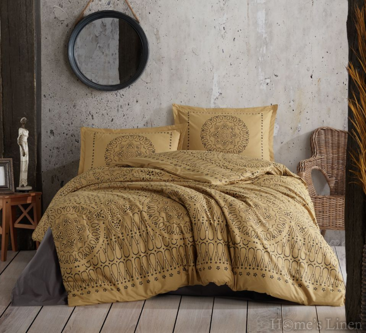 Copy of Copy of Copy of Copy of Copy of Copy of Copy of Copy of Copy of Copy of Copy of Bed Linen set cotton sateen, 100% cotton "Marsela" V6 Dark Brown, MIKA
