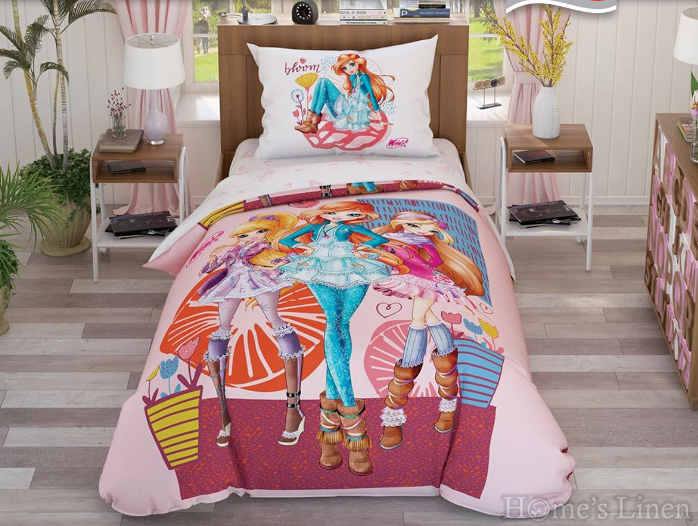 Детски спален комплект 100% памук "Winx Flowers"