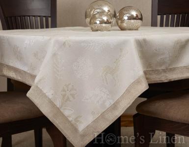 Коледна покривка за маса с ламе и декоративен борд "Еленчета"