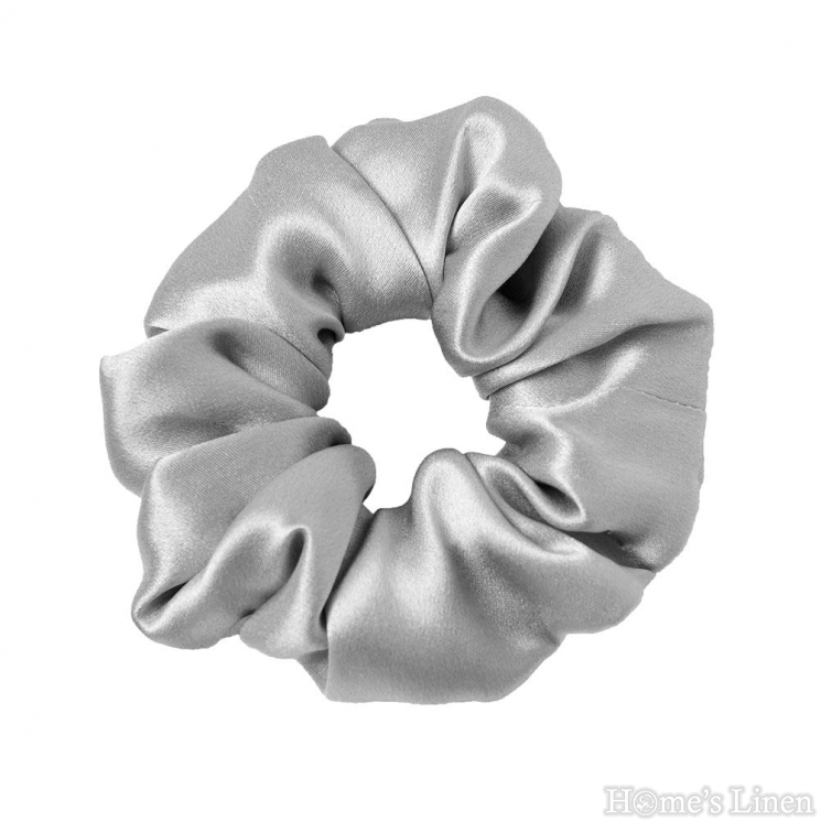 Scrunchie 100% Natural Silk, Standard size "Silver Grey", EM&EVE