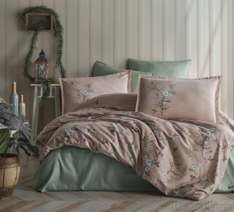 Copy of Copy of Copy of Copy of Copy of Copy of Copy of Bed Linen set cotton sateen, 100% cotton "Marsela" V6 Dark Brown, MIKA