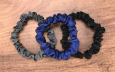 Ластик за коса 100% естествена коприна стил Scrunchie "Navy" размер Скини
