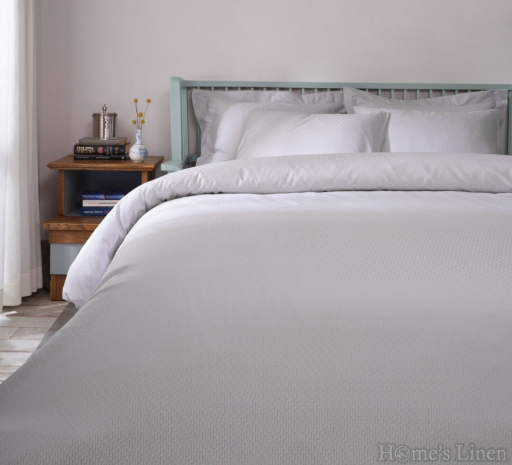 Luxury Bed Linen Set, 100% Pima cotton jacquard "Savio" Silver, Valeron