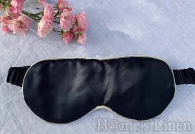 Копринена маска за сън 100% естествена коприна от буби "Dawn" Black with contrast edges