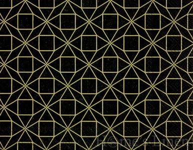 Дизайнерски салфетки на черни и златни геометрични фигури 20бр "Square Pattern", IHR