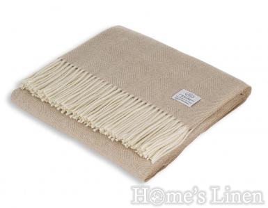 Luxury Plaid/ Blanket Merino Wool "Winterberry" Beige