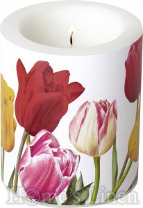 Декорирана свещ "Tulips white", IHR