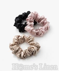 Ластик за коса 100% естествена коприна стил Scrunchie "Roseward Vintage" размер Скини, EM&EVE