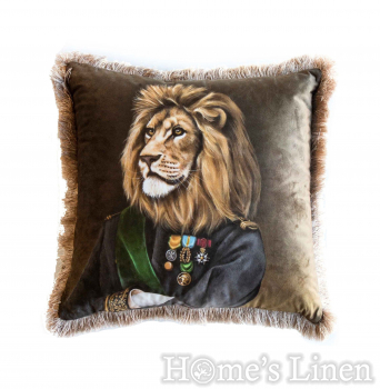 Декоративна възглавница с лъв "EY236 Lion", Mika Velvet