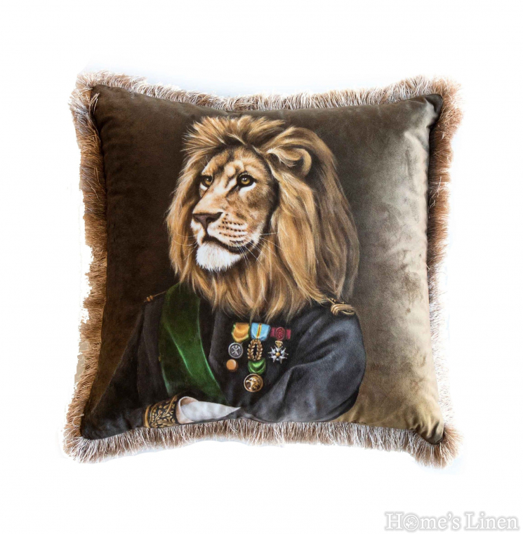 Декоративна възглавница с лъв "EY236 Lion", Mika Velvet