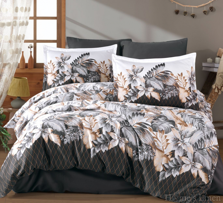 Copy of Copy of Copy of Copy of Copy of Copy of Copy of Copy of Copy of Copy of Copy of Copy of Bed Linen set cotton sateen, 100% cotton "Marsela" V6 Dark Brown, MIKA