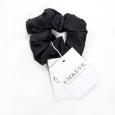 Ластик за коса 100% естествена коприна стил Scrunchie "Black" стандартен размер, EM&EVE