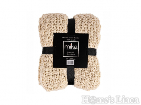Одеяло с едра плетка "Beige", Chuncky Knitted Collection, Mika Одеяло с едра плетка "Beige", Chuncky Knitted Collection, Mika