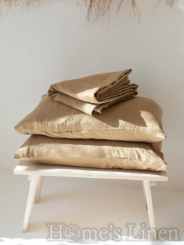 Долен чаршаф с ластик 100% Френски пран лен 185гр/кв.м. "Бадем", Natural Linens Collection