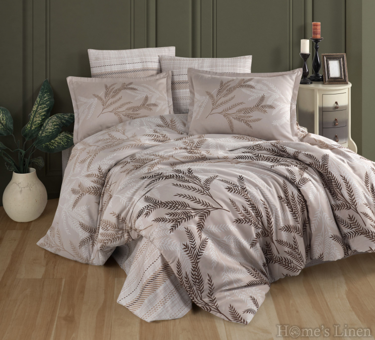 Copy of Copy of Copy of Copy of Copy of Bed Linen set cotton sateen, 100% cotton "Marsela" V6 Dark Brown, MIKA