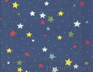 Дизайнерски салфетки на звездички 20бр "Stella di Natale Blue", IHR