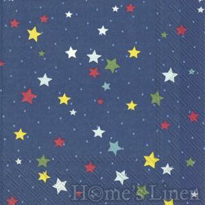 Дизайнерски салфетки на звездички 20бр "Stella di Natale Blue", IHR