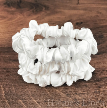 Ластик за коса 100% естествена коприна стил Scrunchie "Ivory" размер Скини, EM&EVE