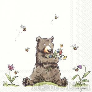 Дизайнерски салфетки с мече 20бр "Honey Bear", IHR