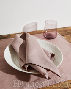 Copy of Linen Napkin with contrasting edging from French natural linen, vintage style "Natural"