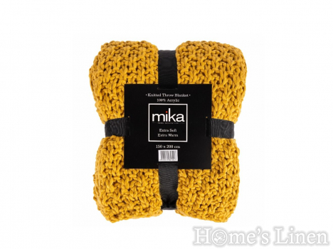 Одеяло с едра плетка "Yellow", Chuncky Knitted Collection, Mika Одеяло с едра плетка "Yellow", Chuncky Knitted Collection, Mika