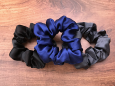 Ластик за коса 100% естествена коприна стил Scrunchie "Navy" стандартен размер