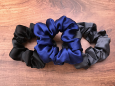 Ластик за коса 100% естествена коприна стил Scrunchie "Navy" стандартен размер, EM&EVE