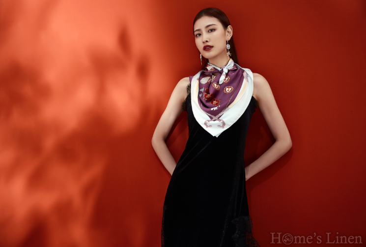Луксозен шал от естествена коприна "Rejiis Lila", EM&EVE