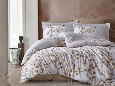 Спален комплект памучен сатен, 100% памук "Puha", V1 Beige Спален комплект памучен сатен, 100% памук "Puha", V1 Beige