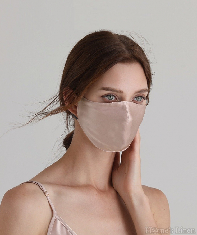Face Mask 100% Natural Silk "Nude", EM&EVE