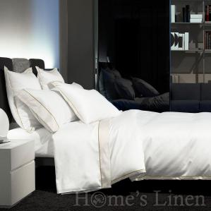 Луксозен спален комплект от памучен сатен 300TC, 100% памук с дълга нишка "Signoria Firenze Luna White Ivory Taupe"