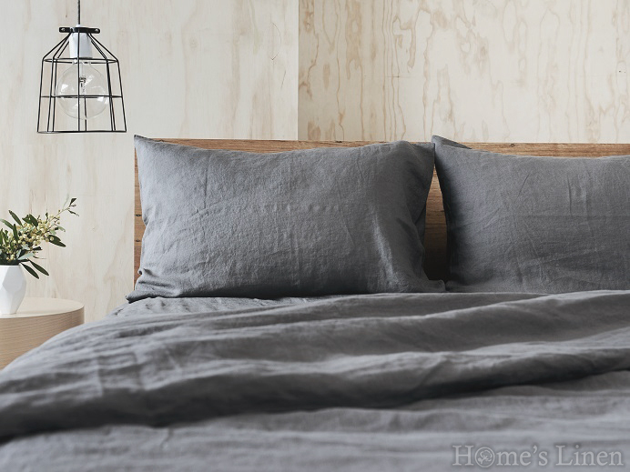 Bed Linen Set 100% natural linen "Steel gray", Natural Linens Collection