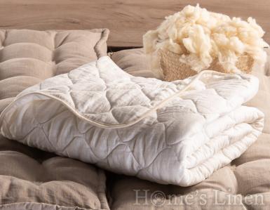 Autumn-Winter duvet cover with linen 100% Merino wool "Cuddle Nature Linen Dual", the Woolland