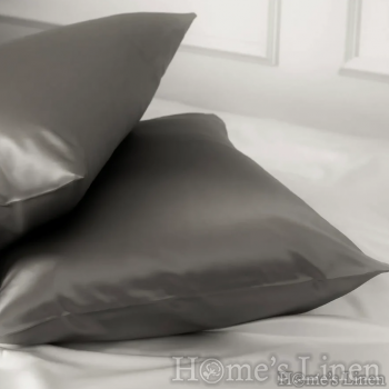 Комплект от 2бр. двулицеви калъфки за възглавница от естествена коприна от копринени буби Double Silk Style, Royal Silk Mulberry Collection 22 Momme 6A Grade, Dark Grey